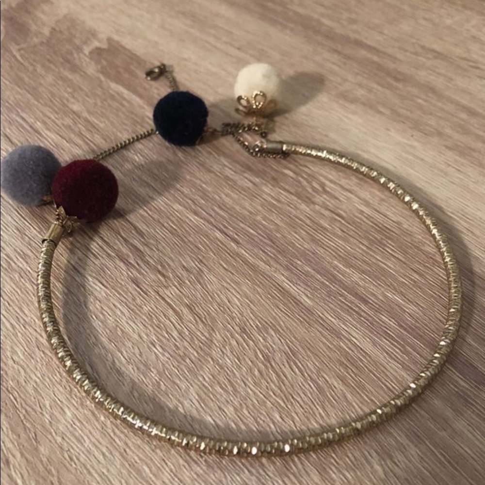 Gold choker with Pom poms